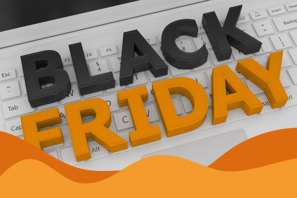 3D words "Black Friday" on a white keyboard on a blog about cybersecurity risks for businesses during Black Friday and Cyber Monday by Daffodil IT, Sheffield.