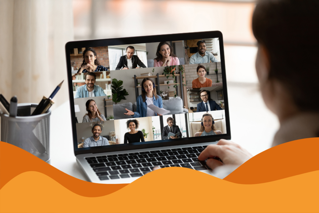 DIT: Image of a person on a Microsoft Teams call with multiple people in the meeting, in an article about Microsoft's new update and how it has people fearmongering