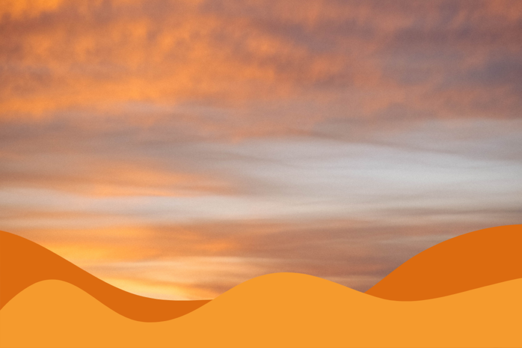 Image of bright orange clouds in an article about what are cloud solutions, explaining the types and pros and cons and discussing IT support sheffield
